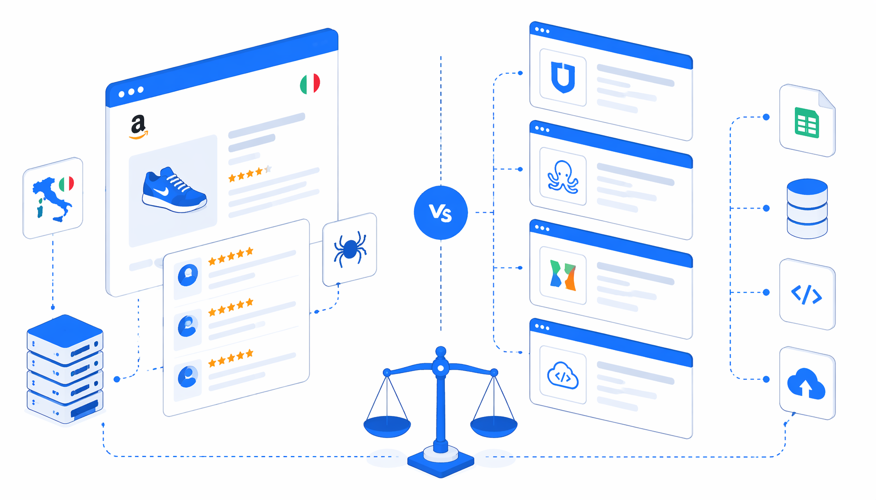 Best Amazon Review Scraper Tools for Italy: UScraper, Octoparse, Apify, APIs