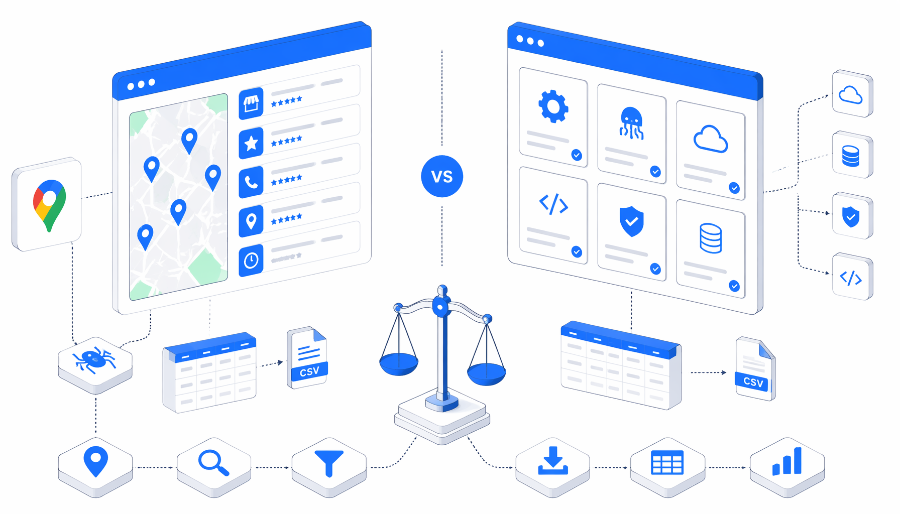 Best Google Maps Listings Scraper Alternatives for CSV
