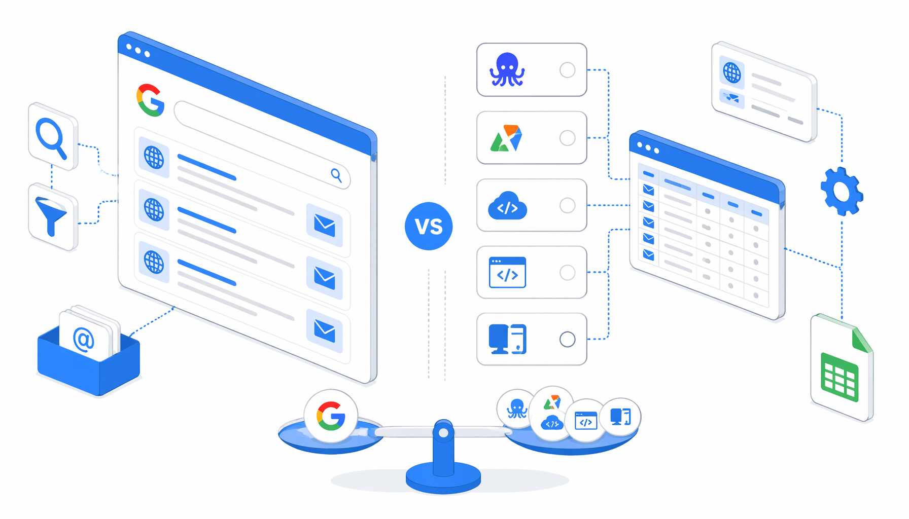 Best Google Search Email Finder Alternatives: Octoparse, Apify, Scripts, and Local CSV