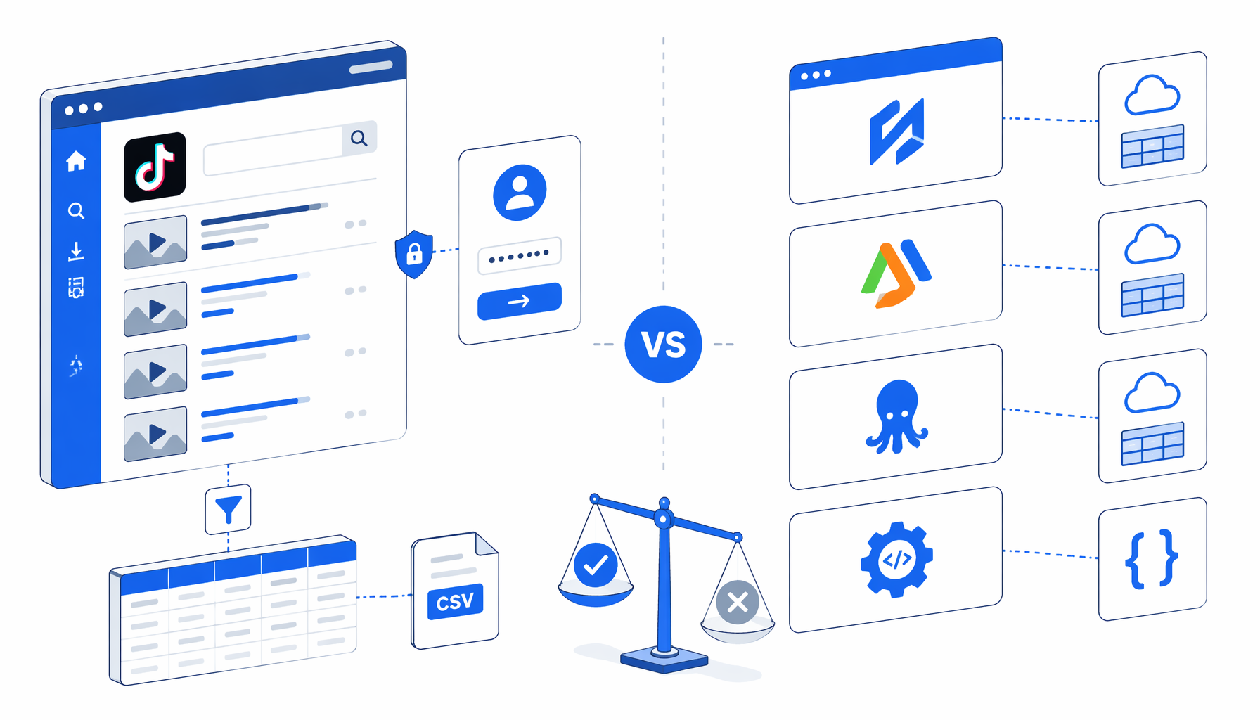 TikTok Search Scraper Alternatives: UScraper vs Apify, Octoparse and APIs