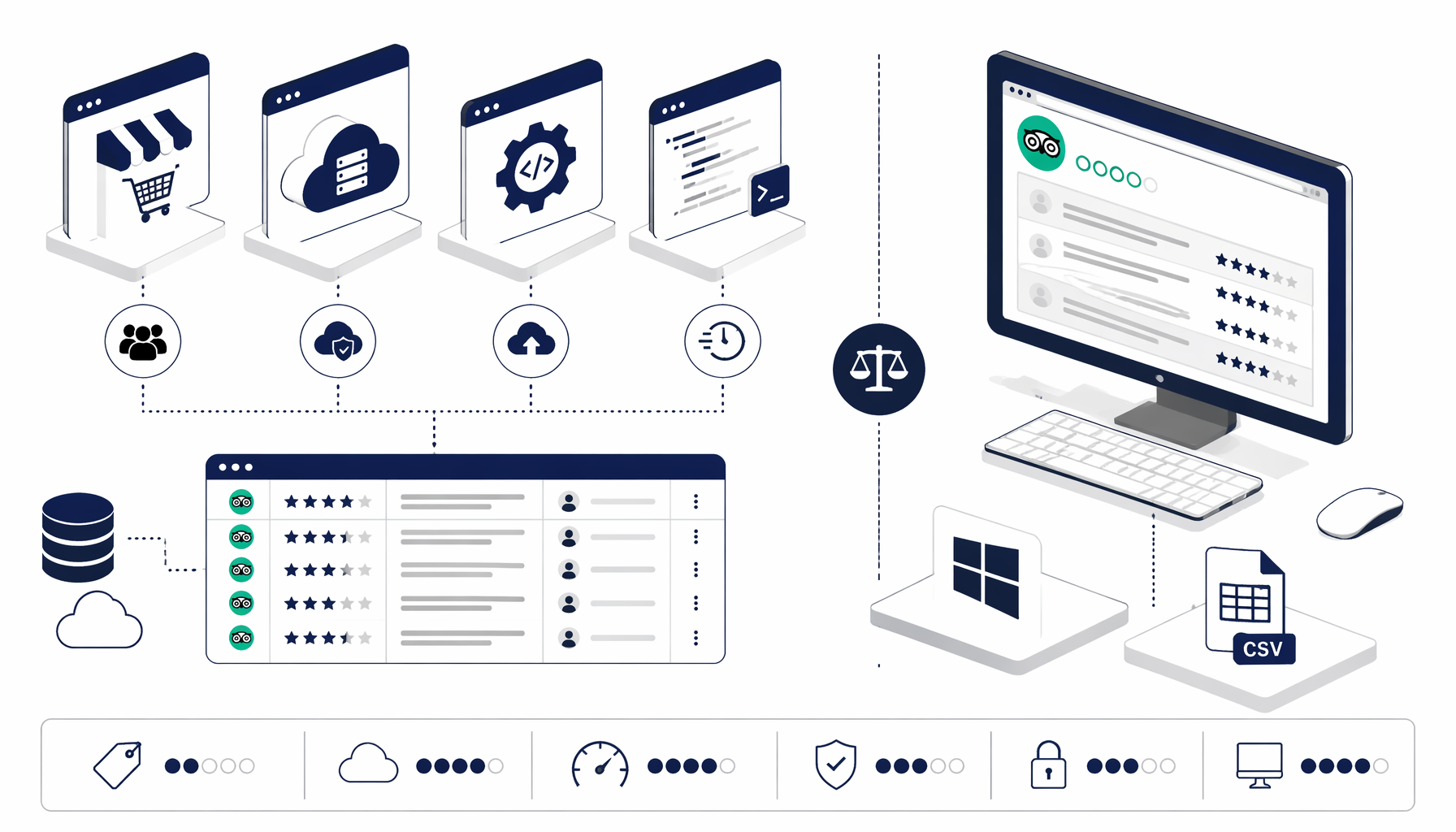 TripAdvisor Reviews Export Compared: Marketplace Actors, Hosted Scrapers, APIs, and Desktop CSV