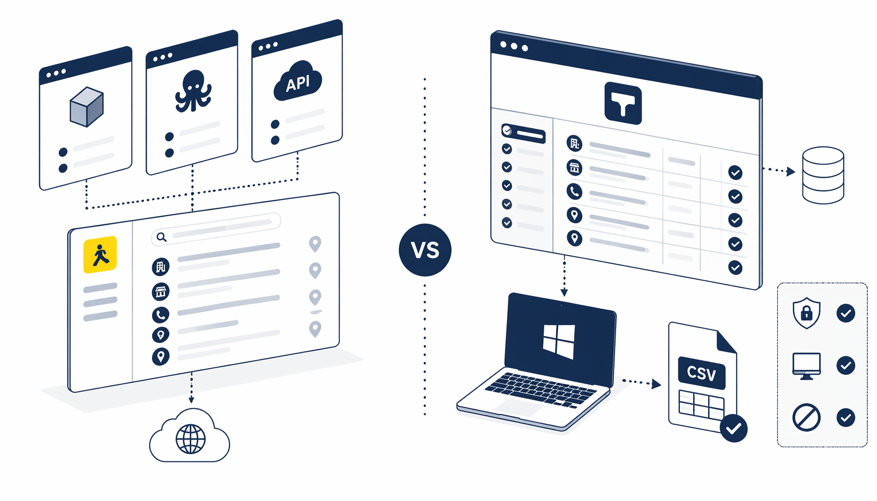 Yellow Pages Export Tools Compared (Marketplace Actors, SaaS Scrapers, Local CSV)